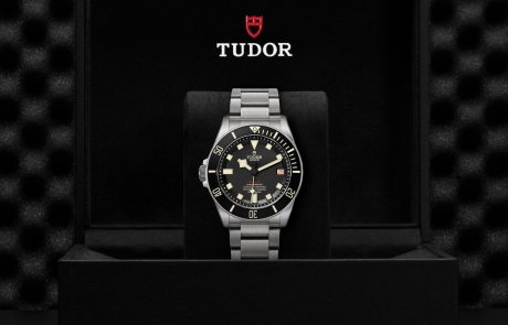 TUDOR PELAGOS nestled in its presentation box, symbolizing the watch's premium status.