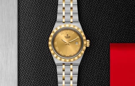 TUDOR TUDOR ROYAL displayed in a flat lay view emphasizing its design and craftsmanship.
