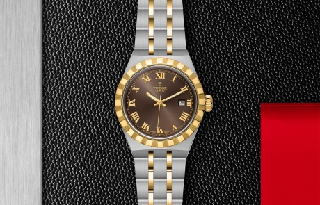 TUDOR TUDOR ROYAL displayed in a flat lay view emphasizing its design and craftsmanship.