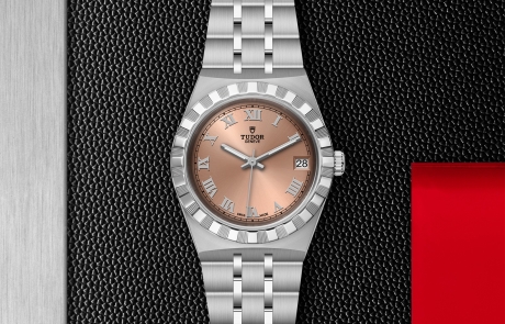 TUDOR TUDOR ROYAL displayed in a flat lay view emphasizing its design and craftsmanship.