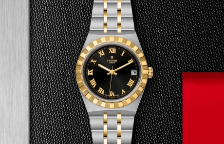TUDOR TUDOR ROYAL displayed in a flat lay view emphasizing its design and craftsmanship.