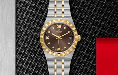 TUDOR TUDOR ROYAL displayed in a flat lay view emphasizing its design and craftsmanship.