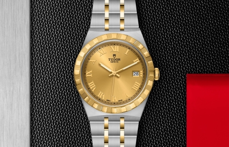 TUDOR TUDOR ROYAL displayed in a flat lay view emphasizing its design and craftsmanship.