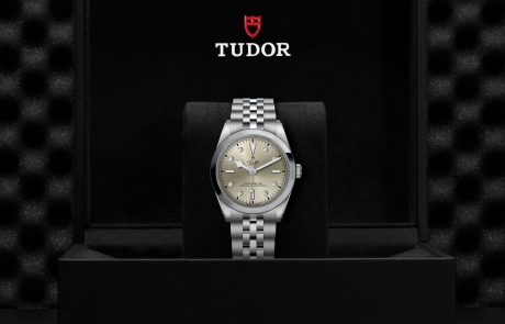 TUDOR BLACK BAY 31/36/39/41 nestled in its presentation box, symbolizing the watch's premium status.