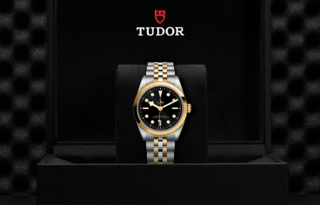 TUDOR BLACK BAY 31/36/39/41 nestled in its presentation box, symbolizing the watch's premium status.