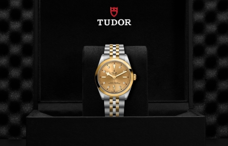 TUDOR BLACK BAY 31/36/39/41 nestled in its presentation box, symbolizing the watch's premium status.