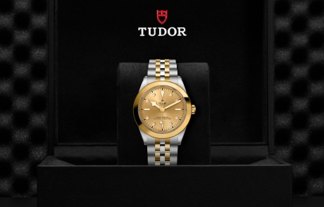 TUDOR BLACK BAY 31/36/39/41 nestled in its presentation box, symbolizing the watch's premium status.