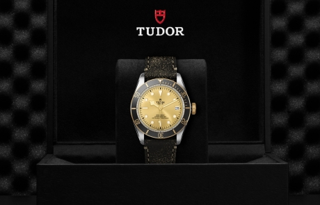 TUDOR BLACK BAY nestled in its presentation box, symbolizing the watch's premium status.
