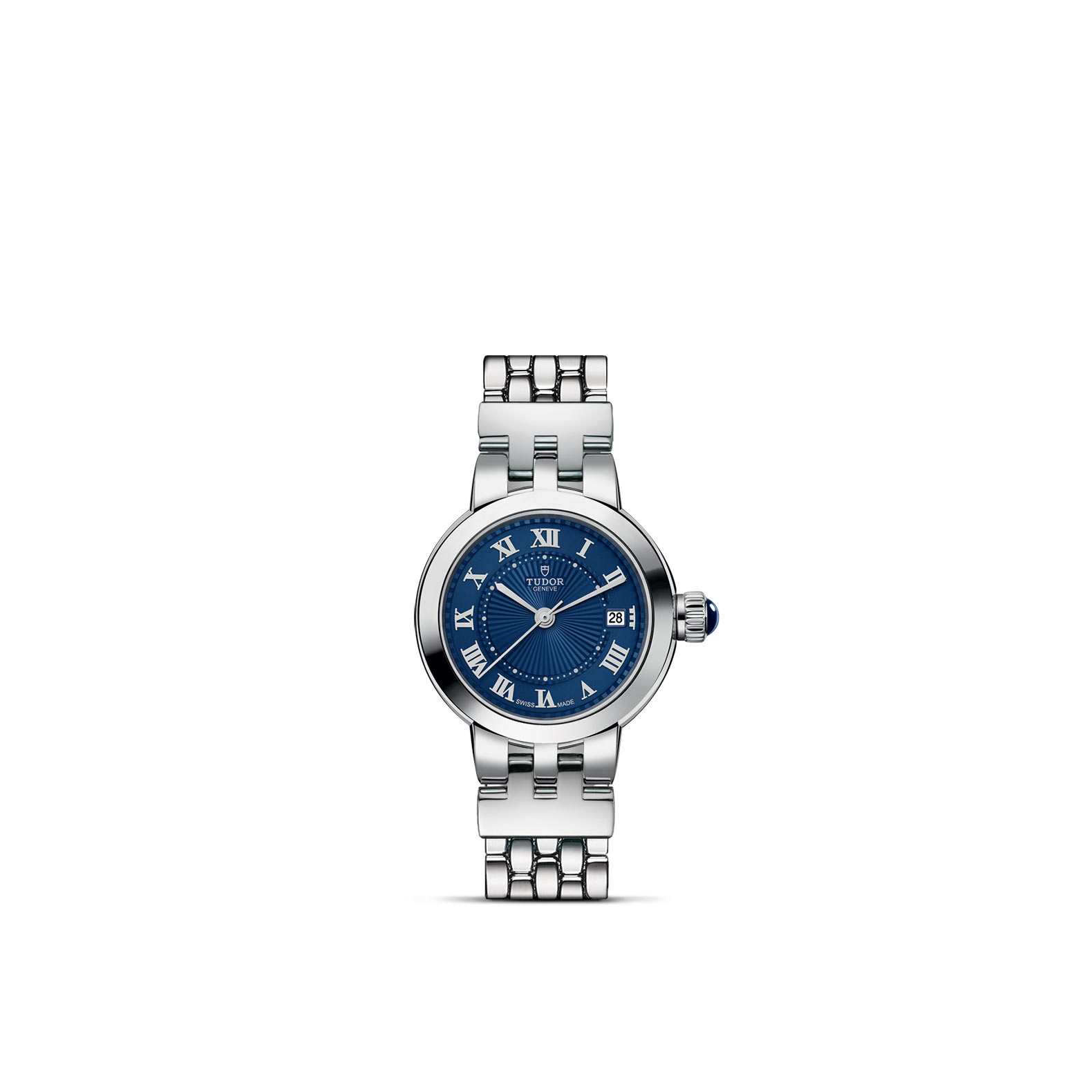 TUDOR CLAIR DE ROSE standing upright, highlighting its classic design against a white background.