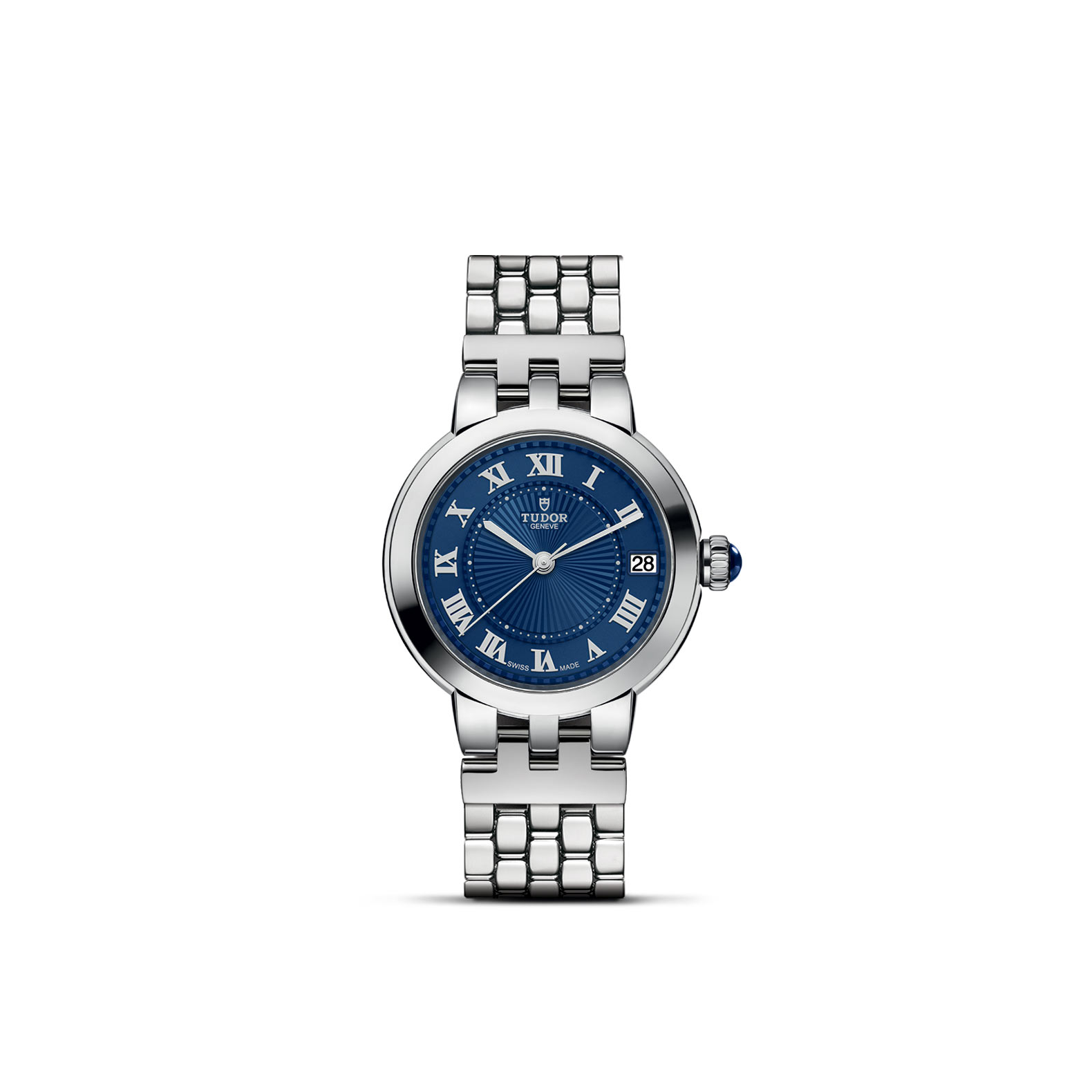 TUDOR CLAIR DE ROSE standing upright, highlighting its classic design against a white background.