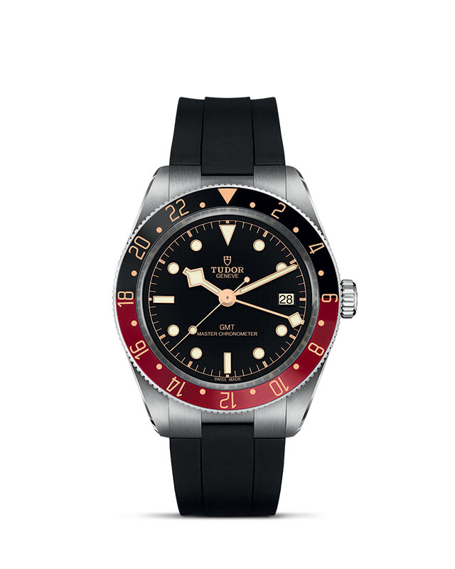 TUDOR BLACK BAY 58 presented upright against a white grid, focusing on its refined aesthetics.