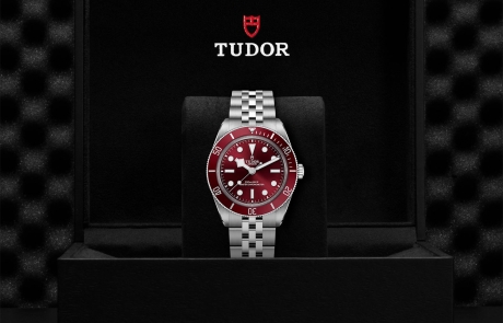 TUDOR BLACK BAY 58 nestled in its presentation box, symbolizing the watch's premium status.