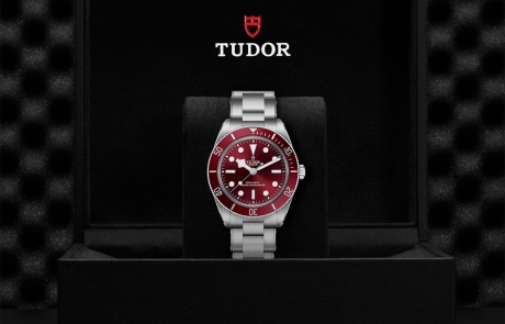 TUDOR BLACK BAY 58 nestled in its presentation box, symbolizing the watch's premium status.