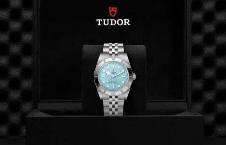 TUDOR Daring Watches nestled in its presentation box, symbolizing the watch's premium status.