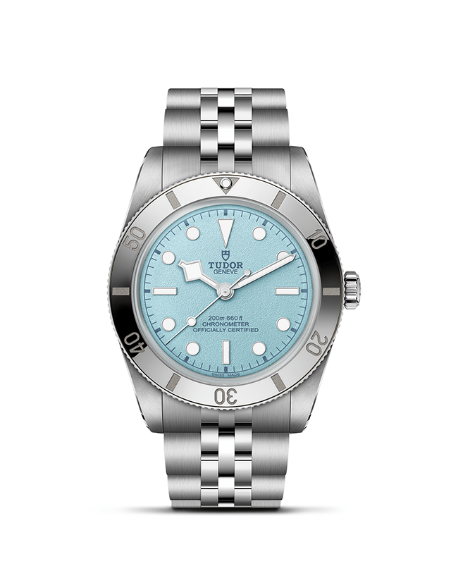 TUDOR Daring Watches presented upright against a white grid, focusing on its refined aesthetics.