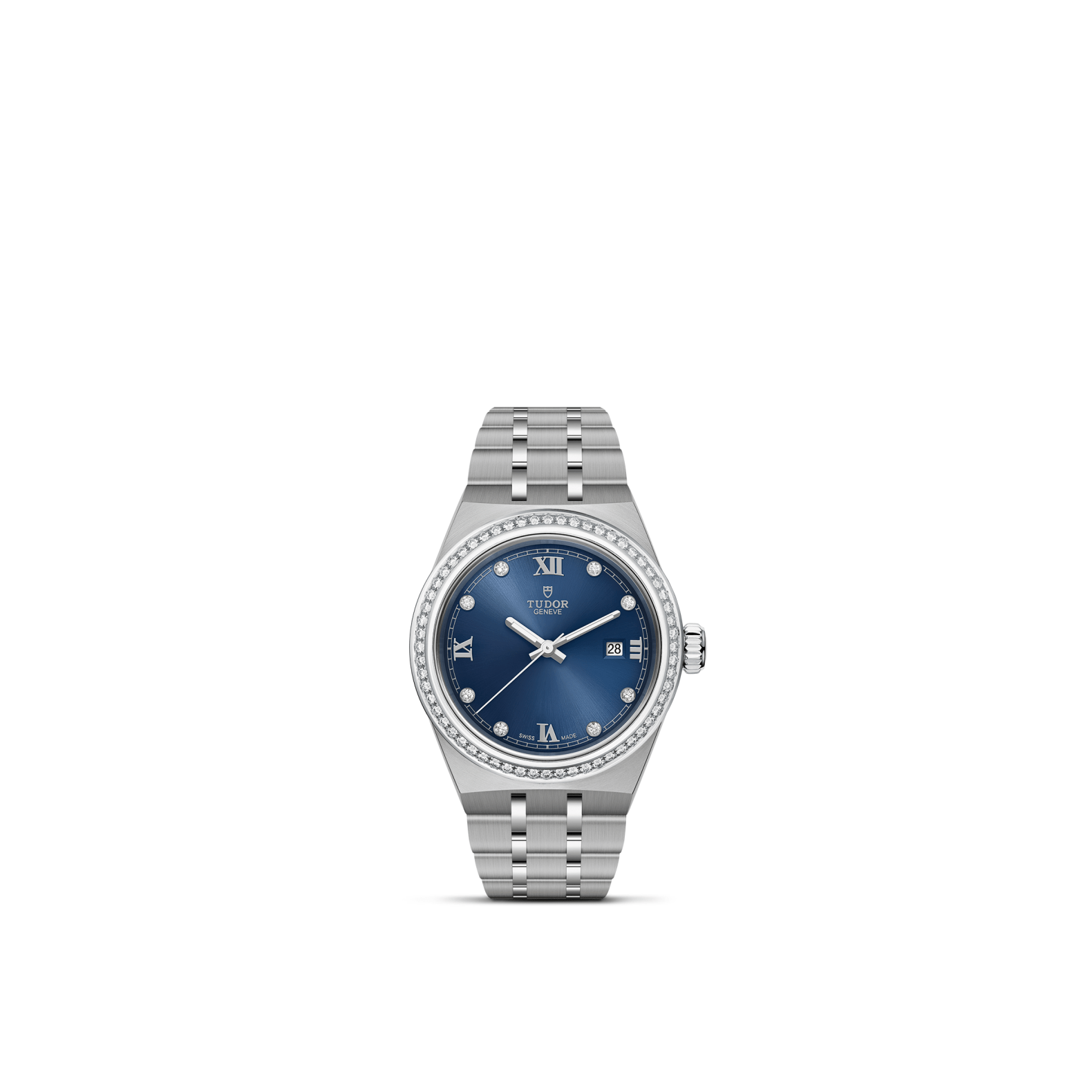TUDOR ROYAL – Model M28320-0002 TUDOR TUDOR ROYAL standing upright, highlighting its classic design against a white background.